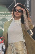 PRIYANKA CHOPRA in Snakeskin Pants and Gold Coat Out in New York 03/19/2019
