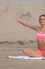 RACHEL MCCORD Doing Yoga at Venice Beach 02/27/2019