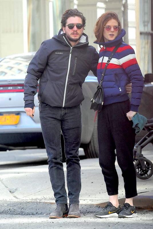 ROSE LESLIE and Kit Harington Out in New York 03/27/2019