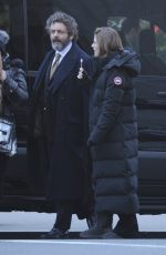 ROSE LESLIE and Michael Sheen on the Set of The Good Fight in New York 03/18/2019