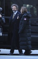 ROSE LESLIE and Michael Sheen on the Set of The Good Fight in New York 03/18/2019