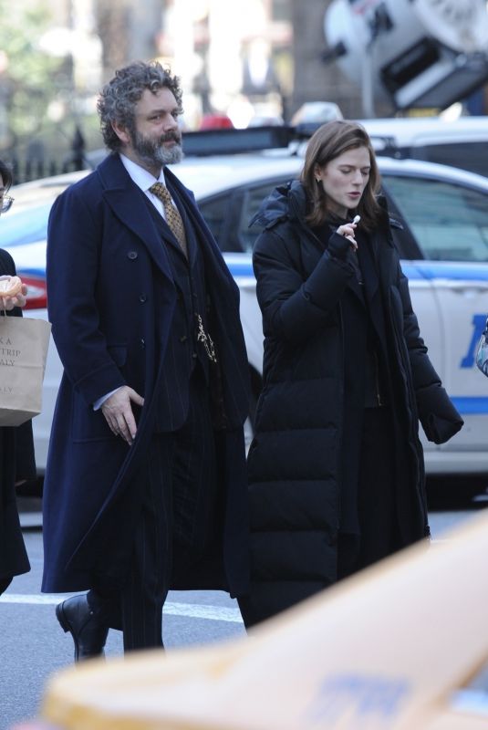 ROSE LESLIE and Michael Sheen on the Set of The Good Fight in New York 03/18/2019