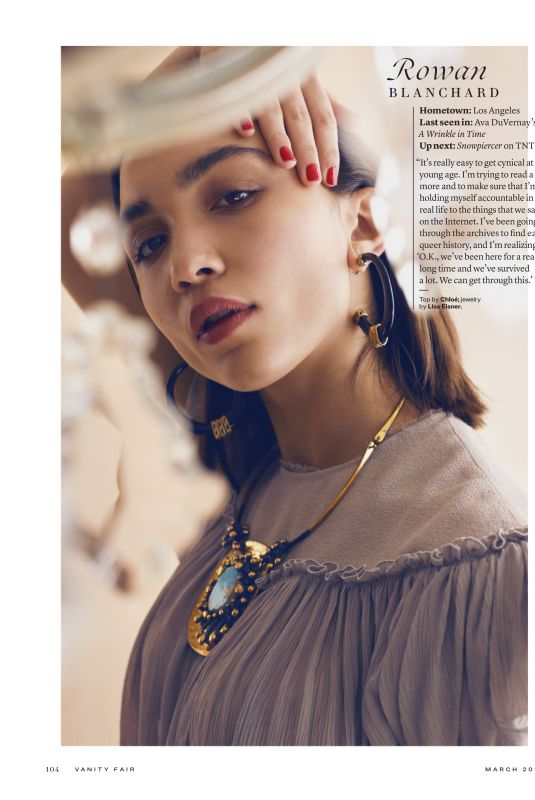 ROWAN BLANCHARD in Vanity Fair Magazine, March 2019