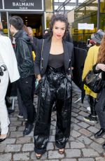 SABRINA OUAZANI Arrives at Balmain Show at Paris Fashion Week 03/01/2019