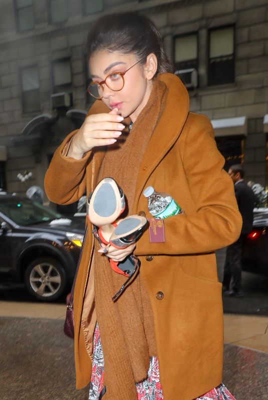 SARAH HYLAND Arrives at Her Hotel in New York 03/01/2019
