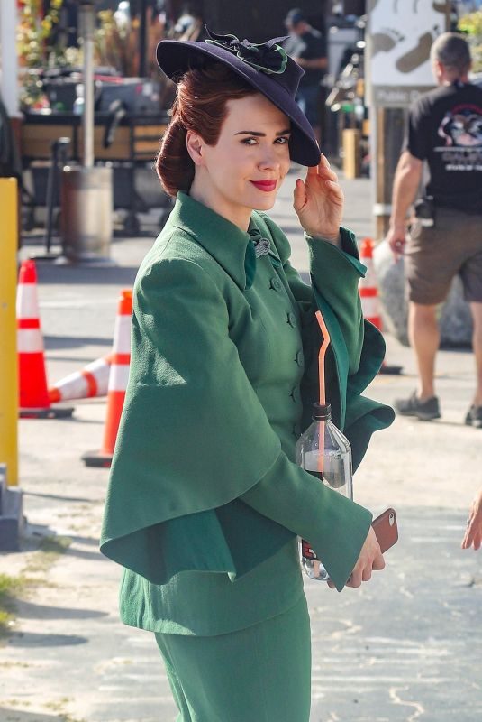 SARAH PAULSON on the Set of Ratched in Los Angeles 03/26/2019