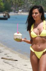 SHELBY TRIBBLE in Yellow Bikini on the Beach in Thailand 03/11/2019