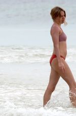 SIENNA MILLER in Red Bikini at a Beach in Tulum 03/22/2019