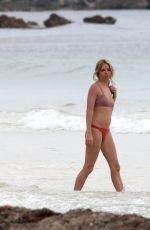 SIENNA MILLER in Red Bikini at a Beach in Tulum 03/22/2019