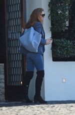 SILA FISHER in Denim and Knee High Boots Out for Lunch in West Hollywood 03/20/2019