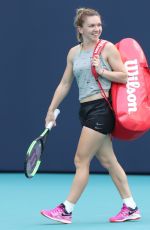 SIMONA HALEP Practice at Miami Open Tennis Tournament 03/16/2019