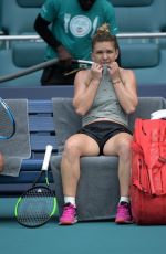 SIMONA HALEP Practice at Miami Open Tennis Tournament 03/16/2019