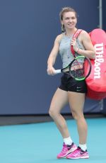 SIMONA HALEP Practice at Miami Open Tennis Tournament 03/16/2019