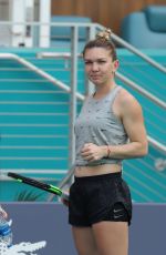SIMONA HALEP Practice at Miami Open Tennis Tournament 03/16/2019