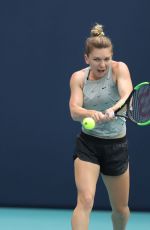 SIMONA HALEP Practice at Miami Open Tennis Tournament 03/16/2019