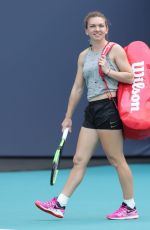 SIMONA HALEP Practice at Miami Open Tennis Tournament 03/16/2019