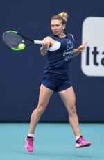 SIMONA HALEP Practicing at Miami Open 03/18/2019