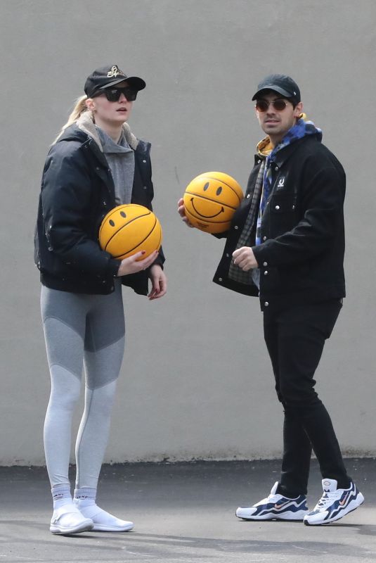 SOPHIE TURNER and Joe Jonas at a Basketball Photoshoot in New York 03/14/2019