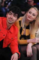 SOPHIE TURNER and Joe Jonas at Sacramento Kings vs New York Knicks Game in New York 03/09/2019