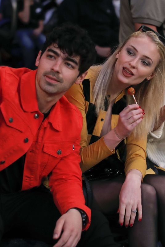 SOPHIE TURNER and Joe Jonas at Sacramento Kings vs New York Knicks Game in New York 03/09/2019