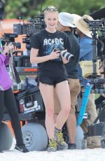 SOPHIE TURNER and Joe Jonas on the Set of a Video Shoot in Miami 03/26/2019