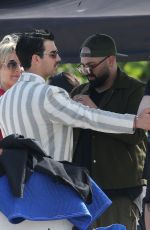 SOPHIE TURNER and Joe Jonas on the Set of a Video Shoot in Miami 03/26/2019