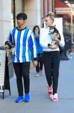 SOPHIE TURNER and Joe Jonas Out with Their Dogs in New York 03/12/2019