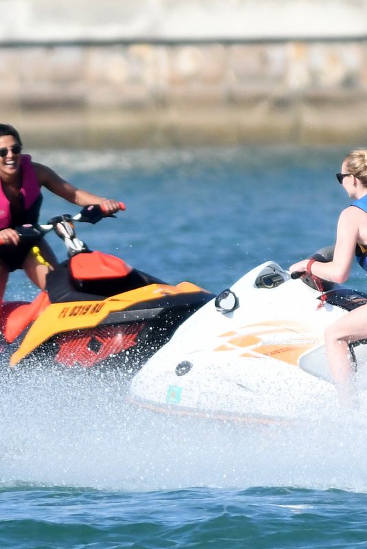 SOPHIE TURNER and PRIYANKA CHOPRA Jet Skiing in Miami 03/25/2019