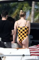 SOPHIE TURNER in Swimsuit at a Boat in Miami 03/25/2019