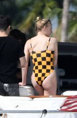 SOPHIE TURNER in Swimsuit at a Boat in Miami 03/25/2019