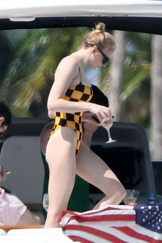 SOPHIE TURNER in Swimsuit at a Boat in Miami 03/25/2019