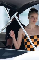 SOPHIE TURNER in Swimsuit at a Boat in Miami 03/25/2019