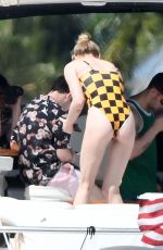 SOPHIE TURNER in Swimsuit at a Boat in Miami 03/25/2019