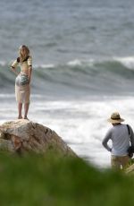 SUKI WATERHOUSE on the Set of a Photoshoot at Zuma Beach in Malibu 03/24/2019