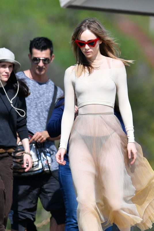 SUKI WATERHOUSE on the Set of a Photoshoot at Zuma Beach in Malibu 03/24/2019
