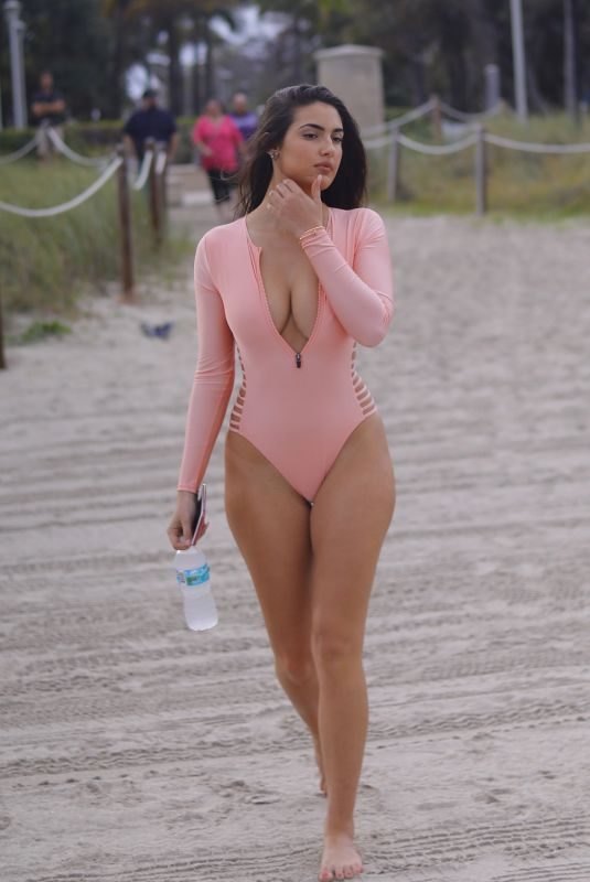 TAO WICKRATH in Swimsuit at a Beach in Miami 02/11/2019