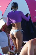 TEYANA TAYLOR in Bikini Bottom at a Beach in Miami 03/04/2019