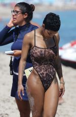TEYANA TAYLOR in Swimsuit at a Beach in Miami 03/02/2019