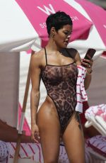 TEYANA TAYLOR in Swimsuit at a Beach in Miami 03/02/2019