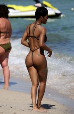 TEYANA TAYLOR in Swimsuit at a Beach in Miami 03/02/2019