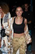 TINASHE at Delilah Restaurant in West Hollywood 03/30/2019