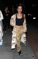 TINASHE at Delilah Restaurant in West Hollywood 03/30/2019