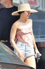 VANESSA HUDGENS in Denim Shorts Out for Lunch in Los Angeles 03/18/2019