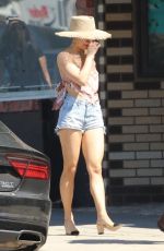 VANESSA HUDGENS in Denim Shorts Out for Lunch in Los Angeles 03/18/2019