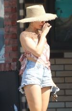 VANESSA HUDGENS in Denim Shorts Out for Lunch in Los Angeles 03/18/2019