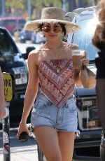 VANESSA HUDGENS in Denim Shorts Out for Lunch in Los Angeles 03/18/2019