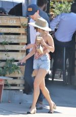 VANESSA HUDGENS in Denim Shorts Out for Lunch in Los Angeles 03/18/2019