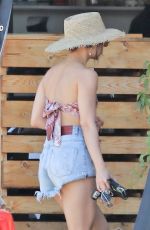 VANESSA HUDGENS in Denim Shorts Out for Lunch in Los Angeles 03/18/2019