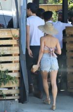 VANESSA HUDGENS in Denim Shorts Out for Lunch in Los Angeles 03/18/2019