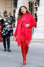 ZENDAYA COLEMAN All in Red Out in Paris 02/28/2019
